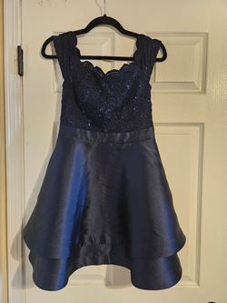 Speechless Navy Blue Lace Sequin Formal Mini Dress size 5