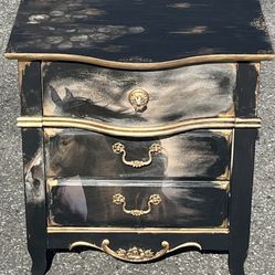 Custom Refinished Horse Themed Side Table 