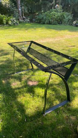 Metal and glass side table