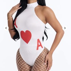 Ace of Hearts Halloween Bodysuit Costume