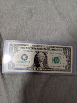 Circulated Low Serial Number D 00000053B Dollar Bill Serial  2021