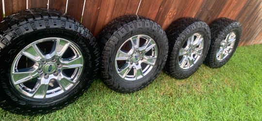 4 tires and rims for Ford F150 Goodyear Wrangler LT 275/65R18 all-terrain 6 lugs