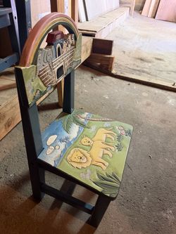 Noah's Ark Painted Wooden Children's Chair