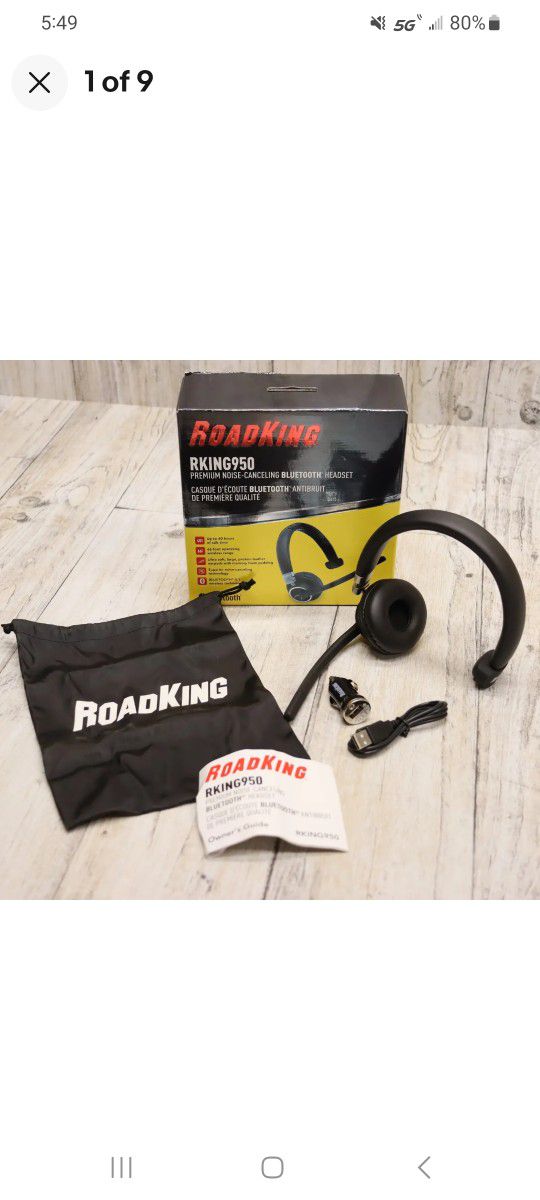 RoadKing RKING950 Premium Noise Canceling Bluetooth Headset -Wireless Calling