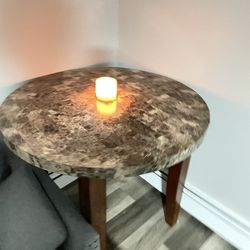 Bar Stool Table. Man Cave Ready. Cherry Wood Legs W// Granite Top 