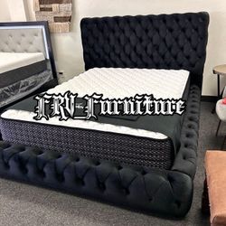 NEW QUEEN BED FRAME WITH MATTRESS