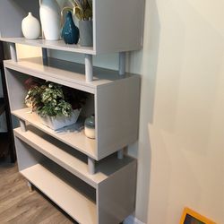 Natural  Gray Modern Bookshelf Wall Unit / Light Gray/ 