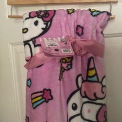 Hello kitty unicorn blanket throw
