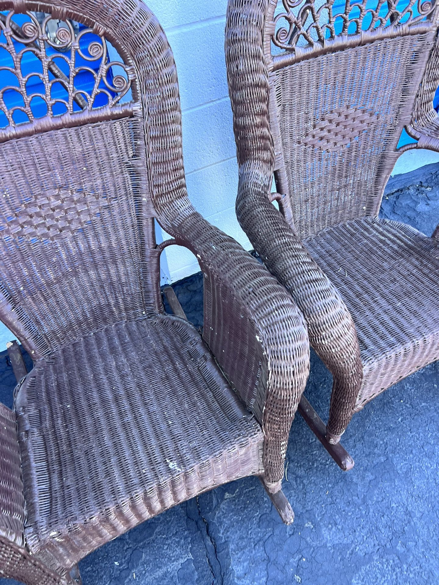 Wicker rocking chair Pair 2