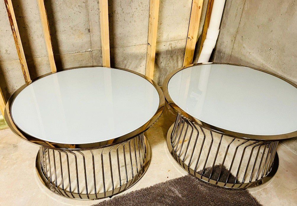 Frosted Glass Table (set of 2)