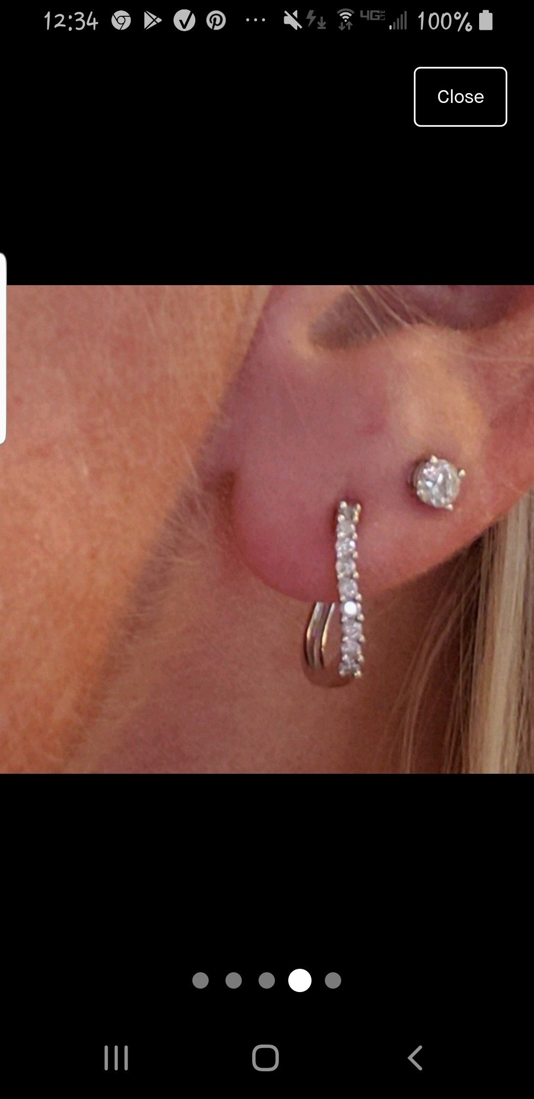 14k white gold diamond earrings .40cttw