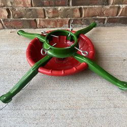 Vintage Live Christmas Tree Metal Stand With Large Water Bowl