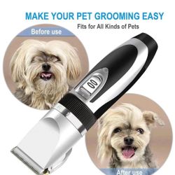 Pet Dog Clippers, Dog Grooming Kit Quiet Electric Pet Clippers Cordless Rechargeable Professional Dog Hair Clippers for Thick Coats Dogs Cats Pets