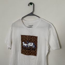 Coach White Carriage Graphic Tee