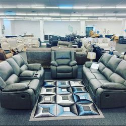 Ashley Calderwell Power Reclining Sofa and Loveseat 