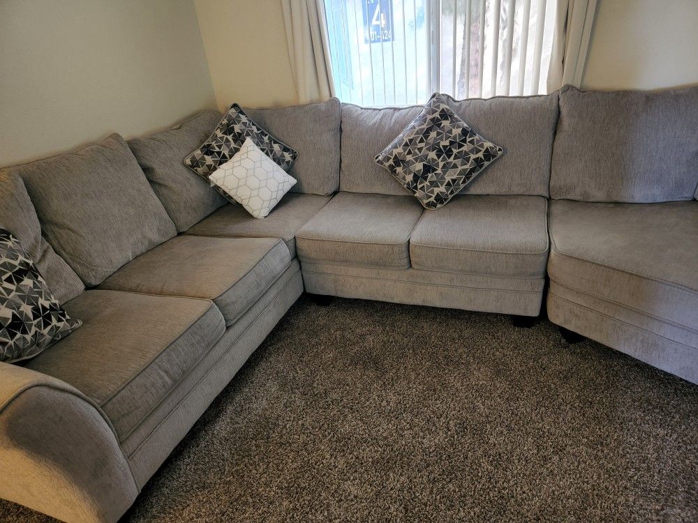 Gray OVERSIZED Curved Couch