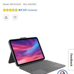 Logitech - Combo Touch Keyboard and Trackpad Case for Apple iPad -Latest Model - (10th Gen) 