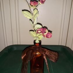 Beautiful Decorative Slim Jar With Flowers 