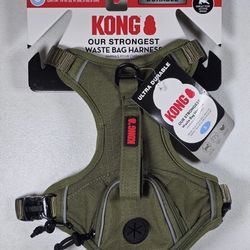 KONG Ultra Durable Dog Harness Small Green Waste Bag Pocket