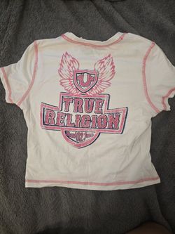 Y2k True Religion Baby Tee Women Size L 
