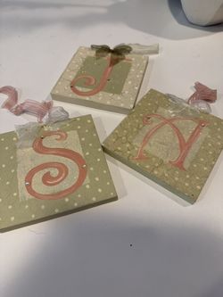 A, J, S Letter Decor