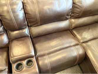 Leather recliner sofa