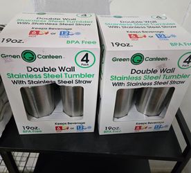 Set of 8 Stainless Steel Tumblers 19 oz
