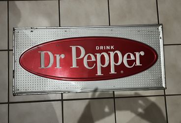 Vintage 1960s Dr. Pepper Tin Sign - Original Stout Sign Co. (39" x 17.5")