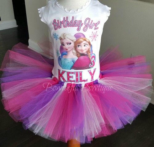 Frozen Elsa & Anna Birthday Tutu Set- any theme
