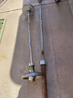 2 OLYMPIC BARS & WEIGHTS