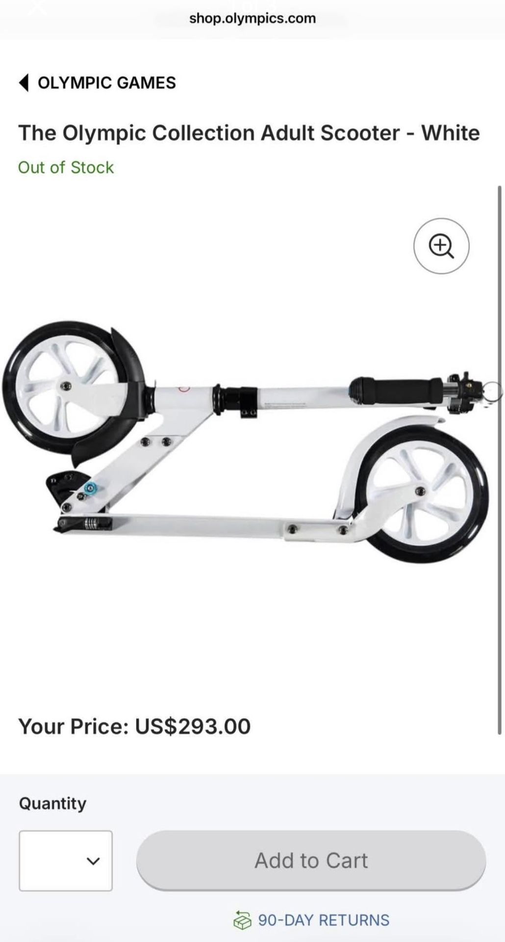 Official Olympic Collection Adult Foldable Scooter - Rare, New