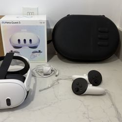 Meta Quest 3 128GB VR – Barely Used + Elite Strap, Silicone Face Cover & Case!  