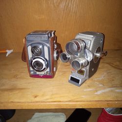 Vintage Camera Lot Yashica-44 And Keystone 8mm 