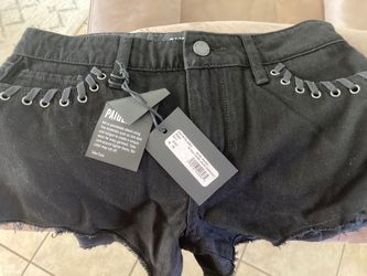 Paige Kiera short in black hawk lace grommet Size 25
