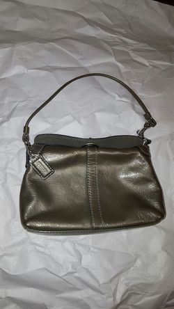 Coach Metallic Olive Wristlet