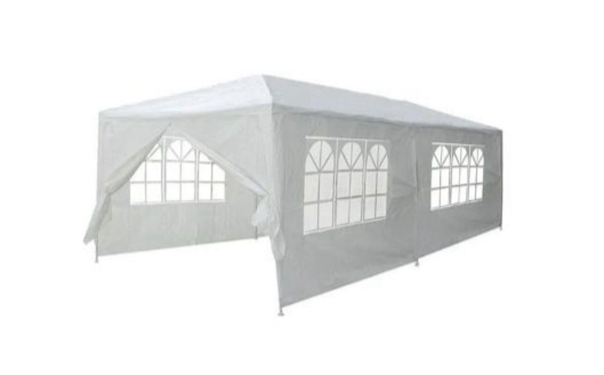   10 ft. x 20 ft. White Wedding Party Canopy Tent Outdoor Gazebo with 6-Removable Sidewalls
