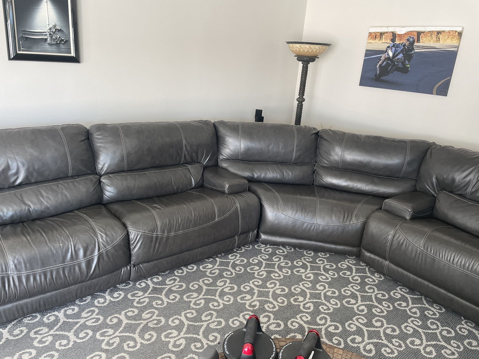 Couch Set - Leather/Power Recliner