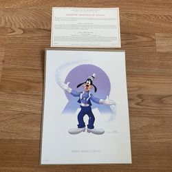 Limited Edition Goofin’ Around at Epcot Lithograph w/ COA