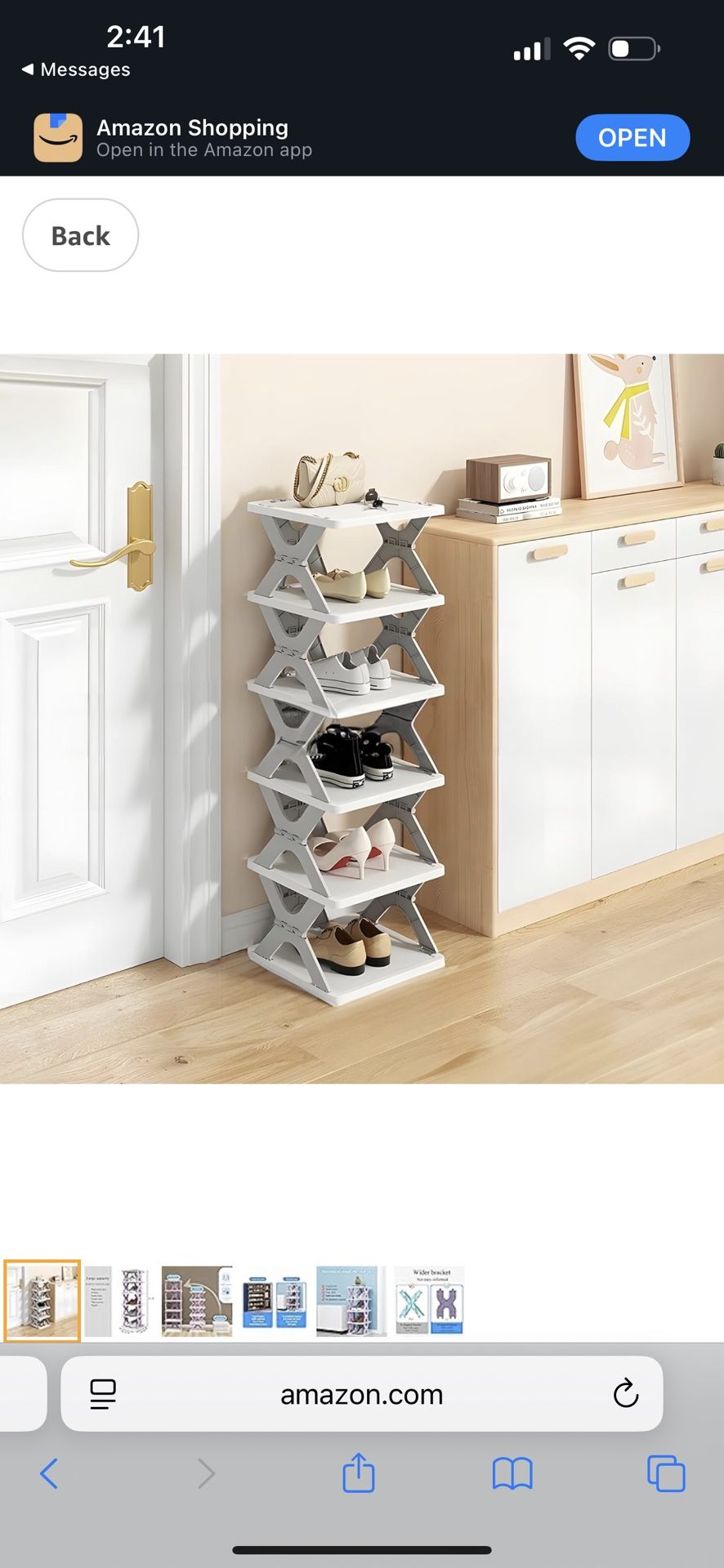 6 Tier Kids Shoe Rack, Collapsible Shoe Rack for Kids' Rooms, Foldable Vertical Shoe Organizer for Front Door Entrance, Compact Shoe Storage Shelf for
