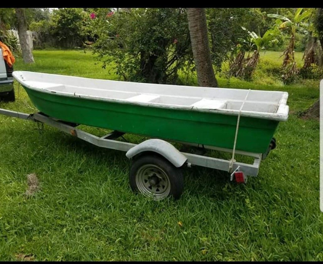 12ft fiberglass jon boat and trailer for Sale in Seffner, FL OfferUp
