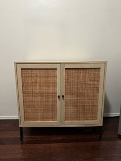 Accent Cabinet with Rattan
