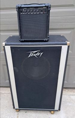 Vintage 1976 Peavey 212 Cabinet with Speakers+Ibanez IBZ10 Guitar Amp