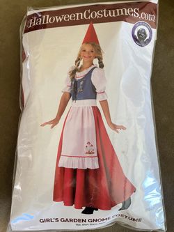 Garden Gnome Costume, Girls Size Medium