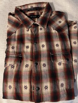 Plaid Dobby Western Long Sleeve Shirt
