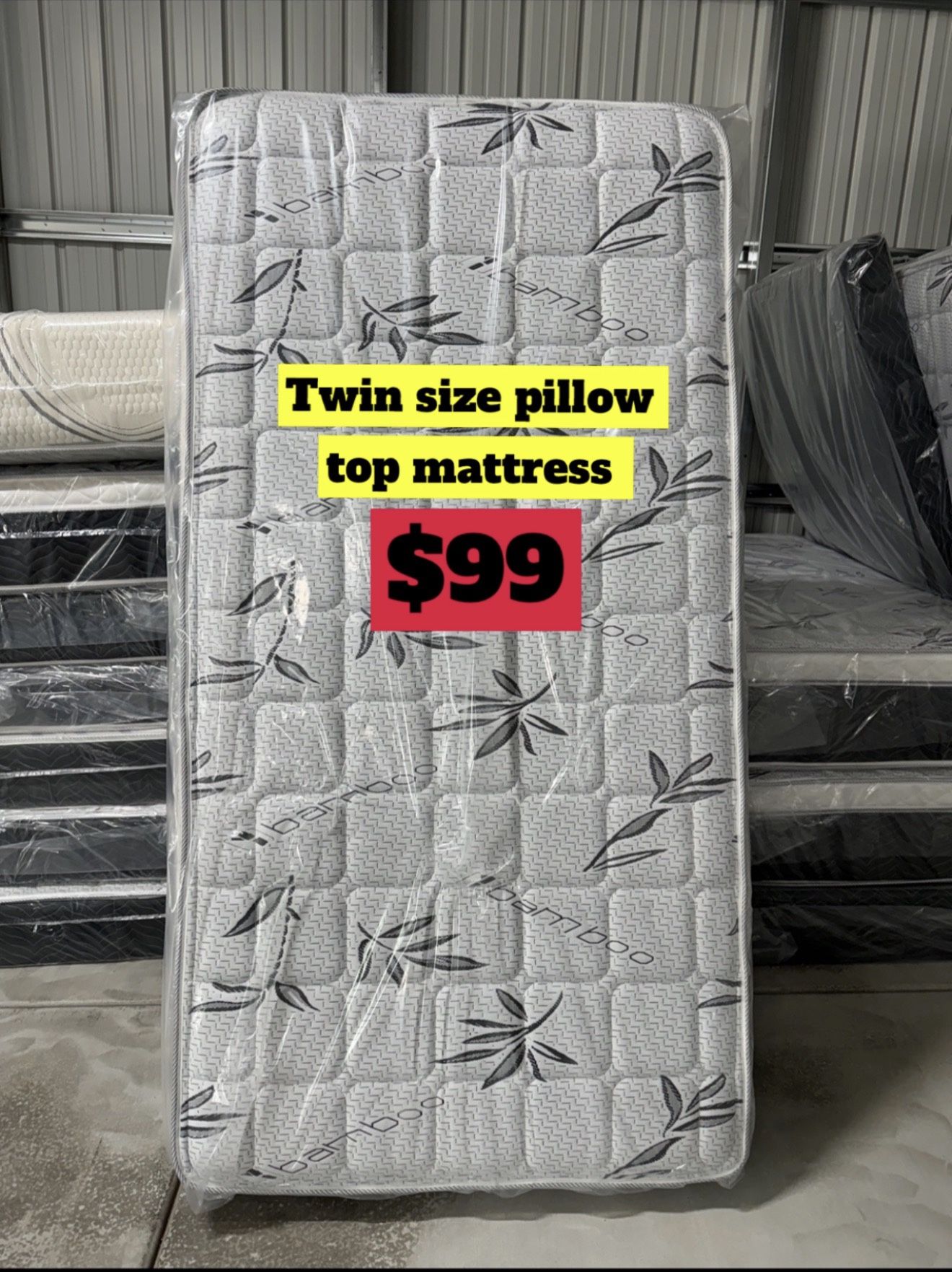 Twin Size Pillow Top Mattress Only 