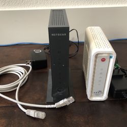 NetGear Router And Motorola modeler 