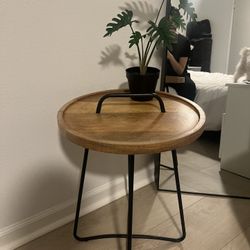 side table with faux plant