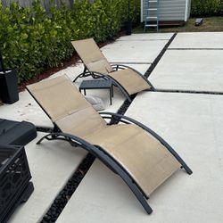 Pool Chairs x2 with small table 