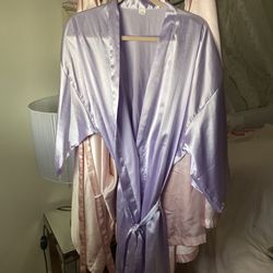 Purple Satin Robe 