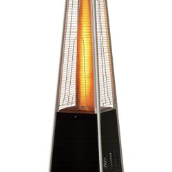 BTExpert 48,000 BTU Pyramid Patio Fire Heater – Bronze Outdoor Propane Heater Quartz Glass Tube & Wheels Calendores Tipo Piramide Calentones Sillas   